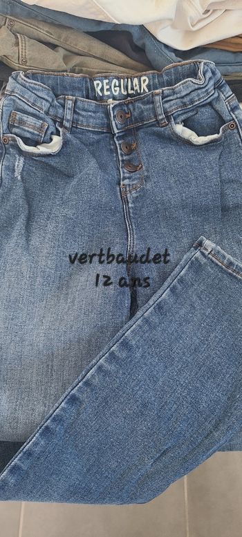 Lot 7 jeans fille 12 ans vertbaudet okaidi tao tape à l'œil