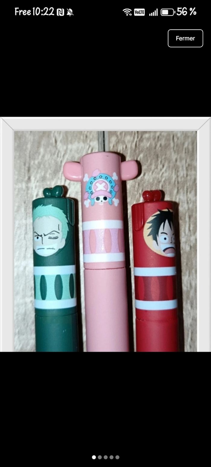 Set stylos effaçables one piece manga