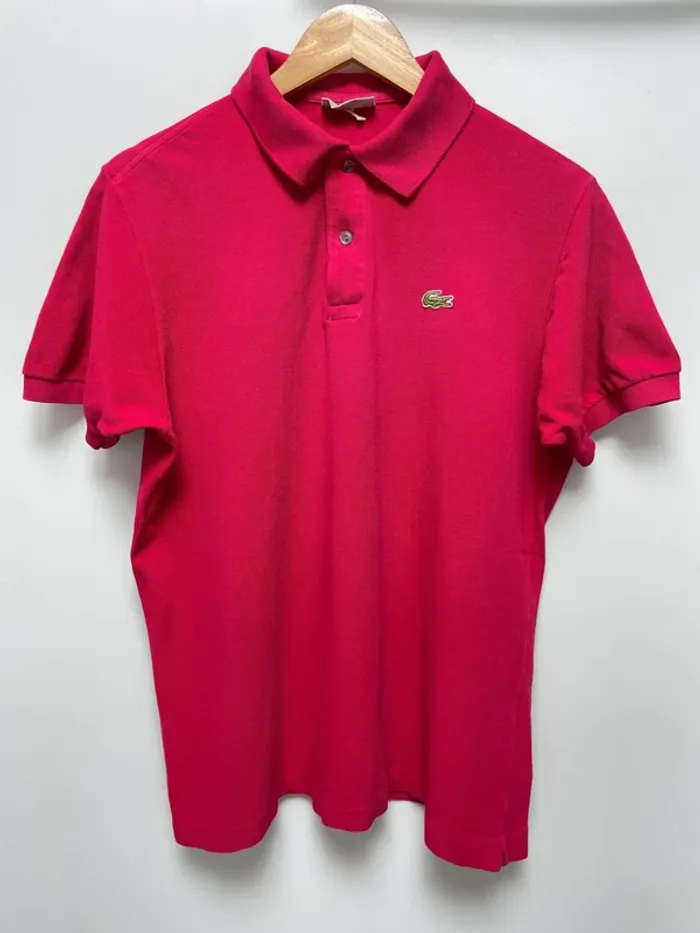 Polo framboise Lacoste vintage manches courtes taille 5 homme Made in France 🇫🇷