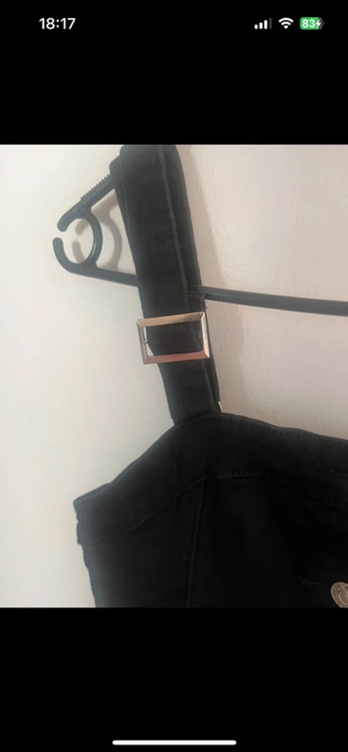 Robe salopette noire en jean – taille 38 - photo numéro 5