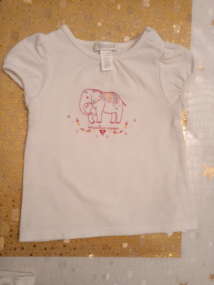 Tee shirt mc blanc 3 mois 60 cm