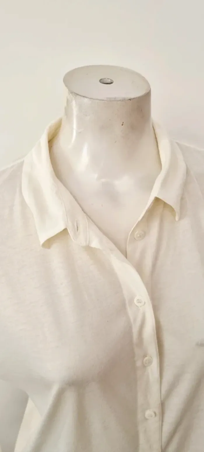 Chemise Tee-shirt manches longues blanche écru the kooples sport 38 - photo numéro 2