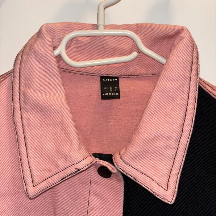 Veste en jean bicolore courte - photo numéro 2