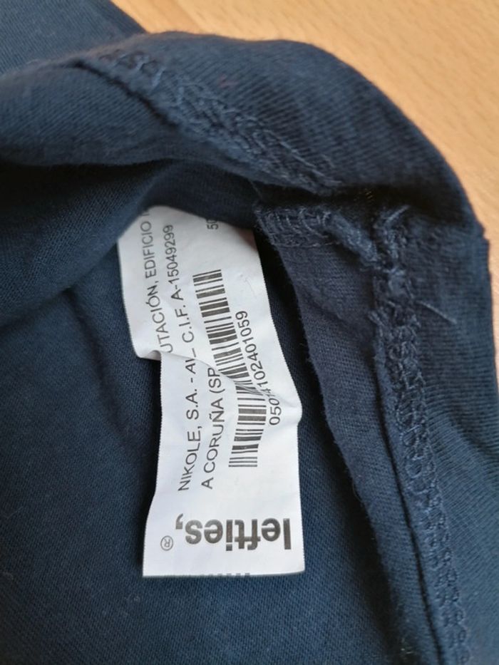 T-shirt Lefties bleu marine et texte rose - photo numéro 4