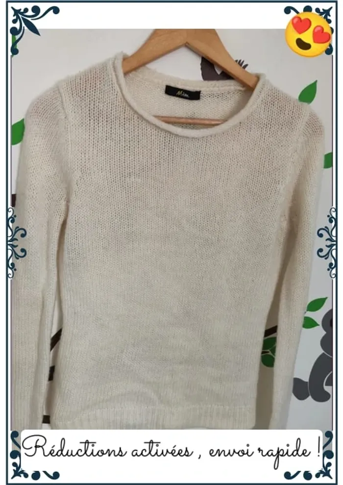 Pull crème femme S - photo numéro 2