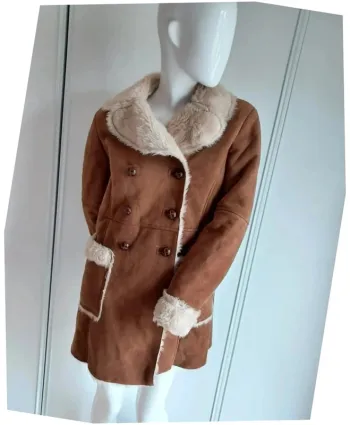 Manteau suédine camel