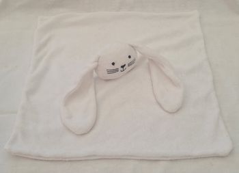 Doudou Lapin carré plat blanc éponge - Hema