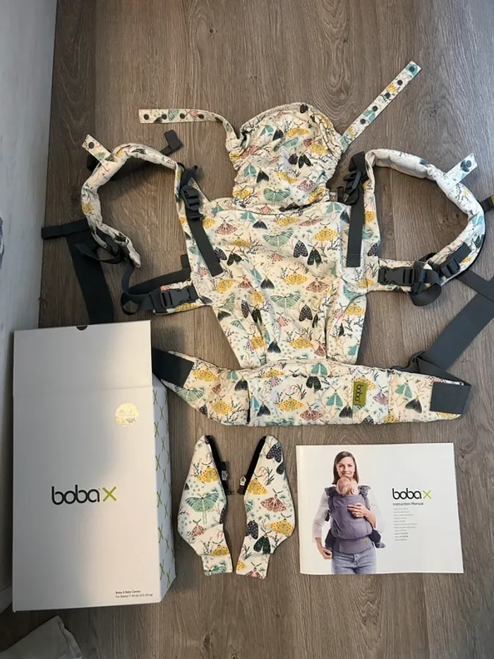 Porte bébé Boba X confortable naissance 20kg motif papillon