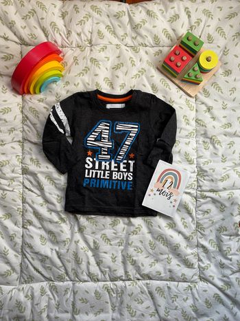 teeshirt manches longues gris imprimé devant 12 mois gémo