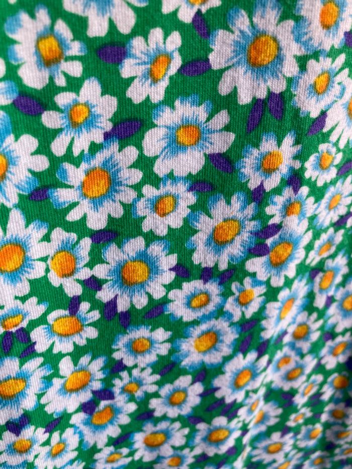 Superbe robe midi véritable vintage marguerite fleurs, zip au dos taille 46 - photo numéro 5