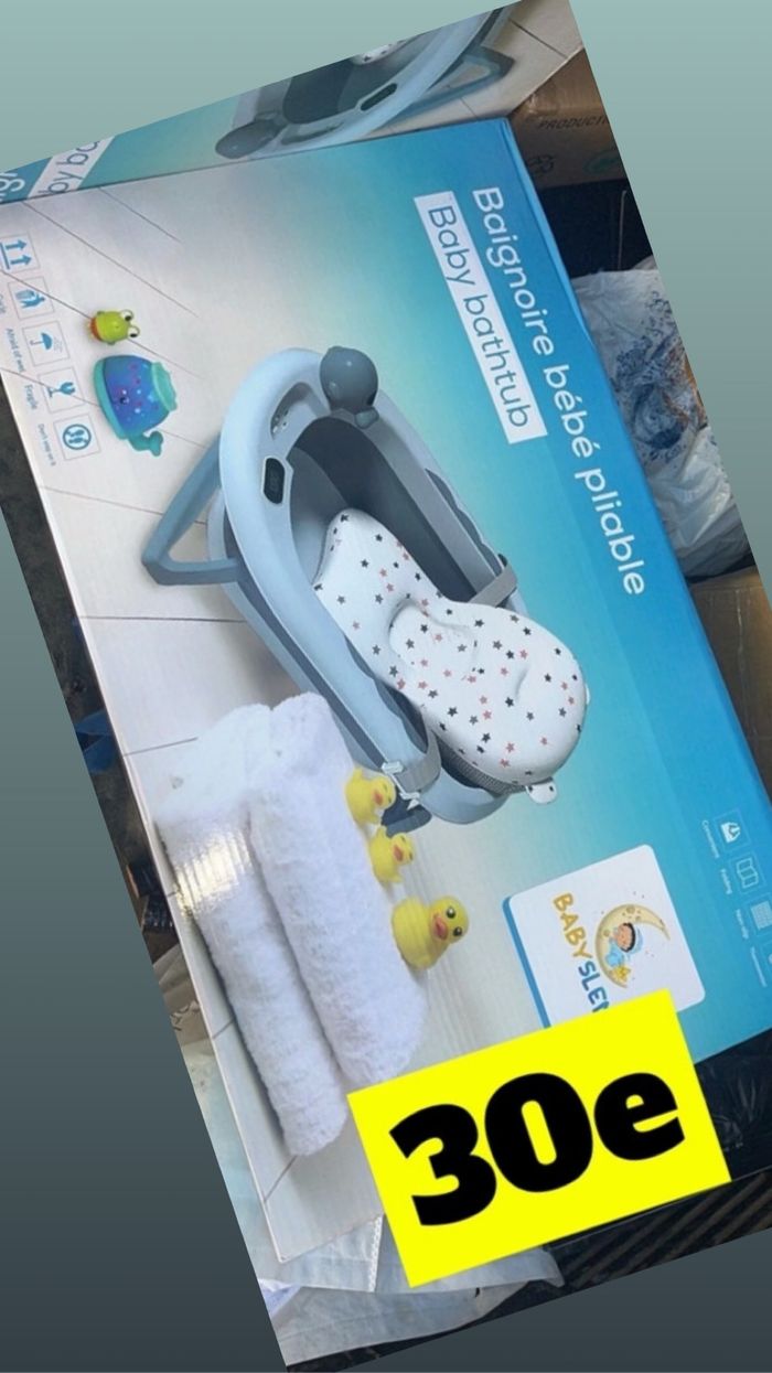 Baignoire bébé  pliable bleu - photo numéro 3