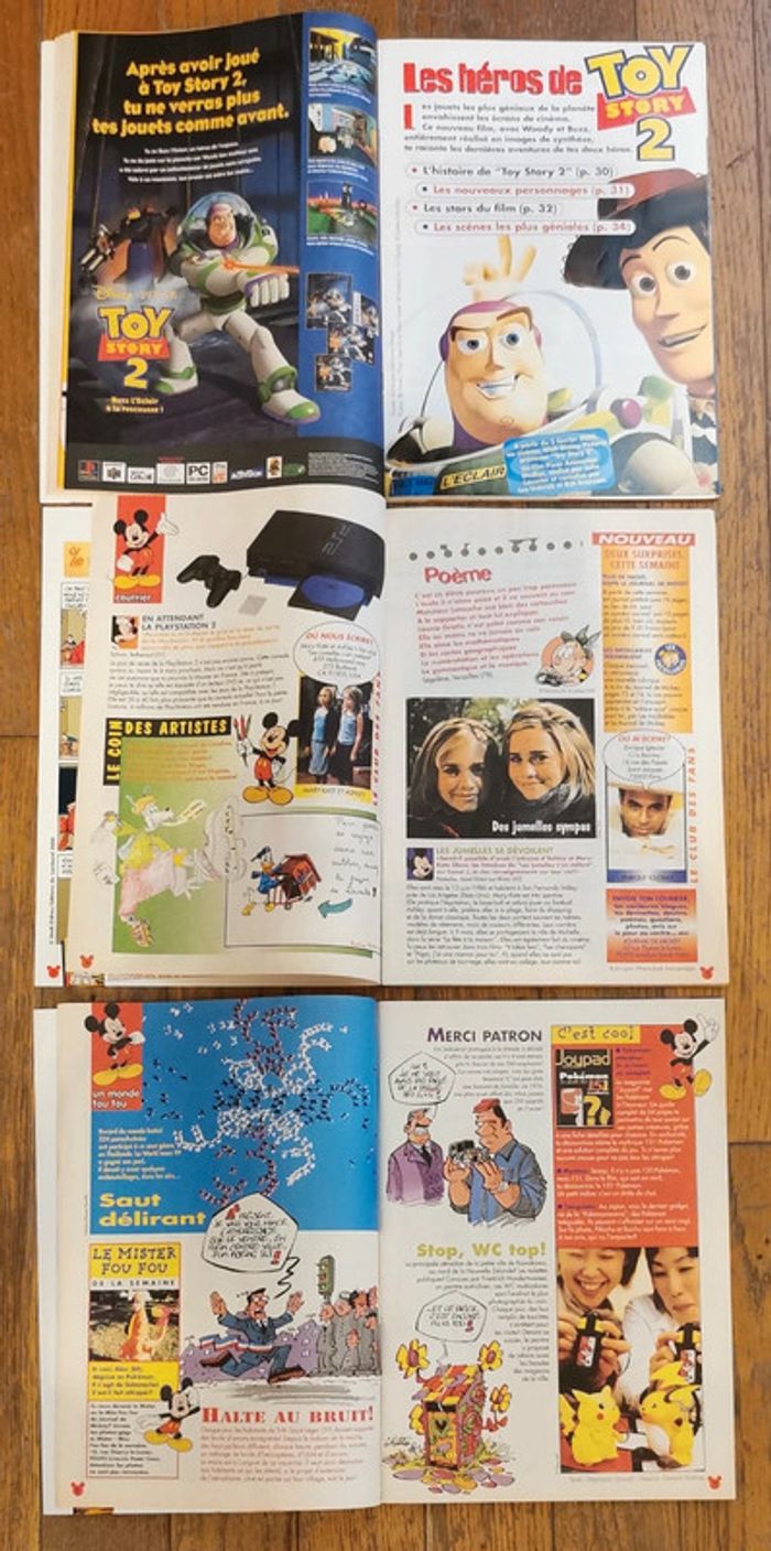 Lot 3 journaux mickey Toy story 2 avec poster 2000 vintage - photo numéro 4