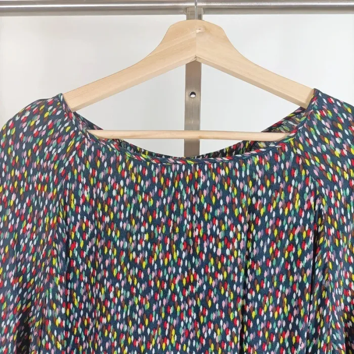 Blouse fluide multicolore à imprimé abstrait Promod manches 3/4 taille M/L A511 - photo numéro 2