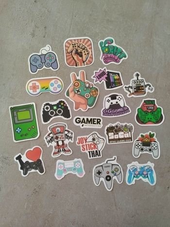 Lot x20 stickers autocollants Gamer