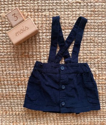 Jupe velours côtelé à bretelles Vertbaudet 3mois / 60cm