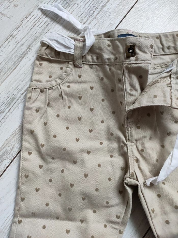Pantalon beige pois et coeur - photo numéro 4