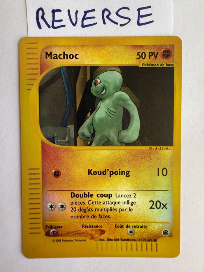 Carte Pokémon Machoc Reverse 117/165 Expédition FR usée