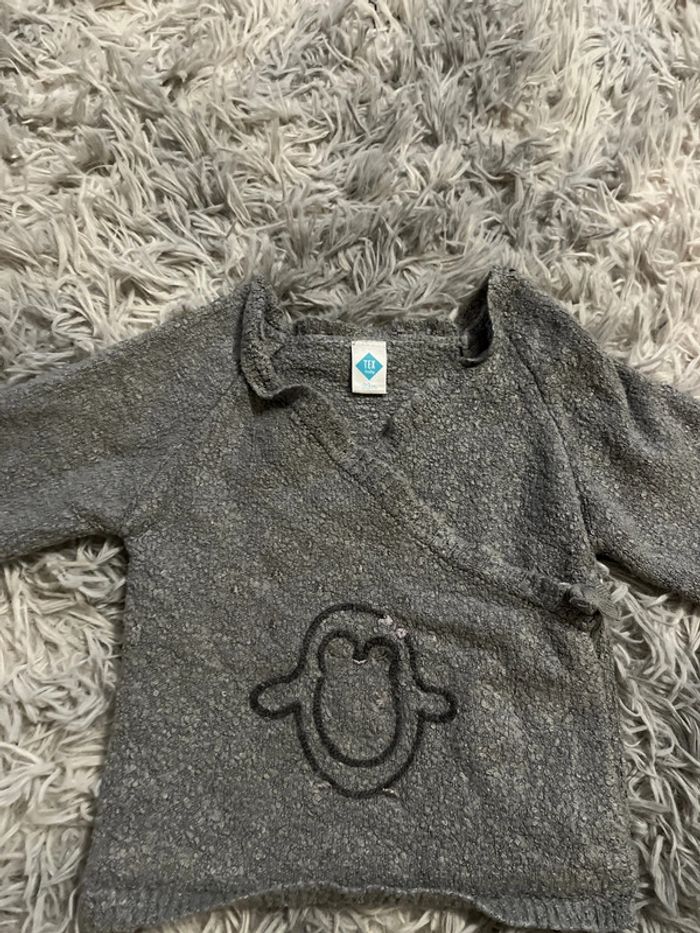 Pull gilet gris