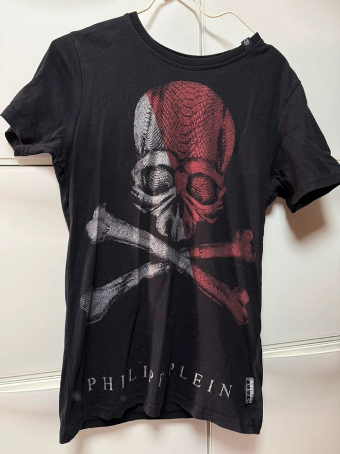 T-shirt Philipp Plein noir tête de mort à paillette taille m