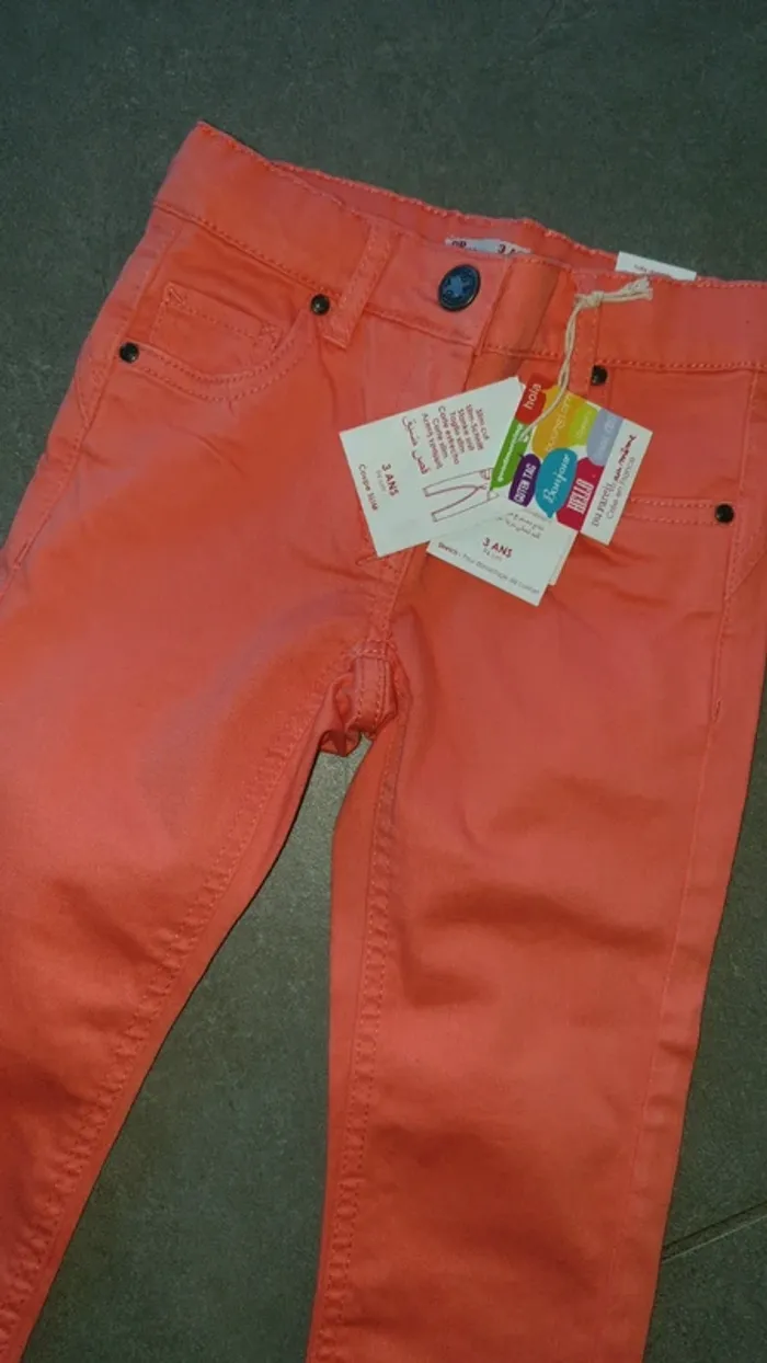 Pantalon stretch slim corail 3 ans