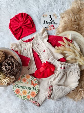 Ensemble complet 5 pièces sergent major fille 3 mois 🎀