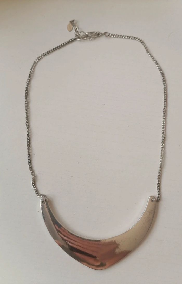 Lot de 2 collier métal argenté violet irisé perles de verre - photo numéro 10