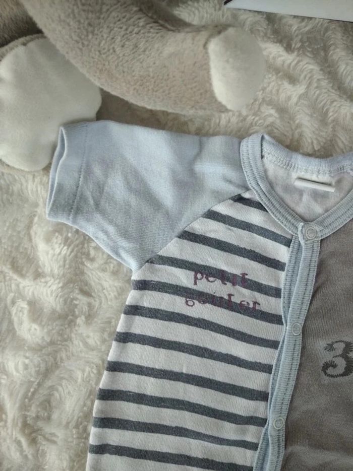 Barboteuse Combinaison été Garçon 6 mois "La mer" Absorba 100% coton - photo numéro 3