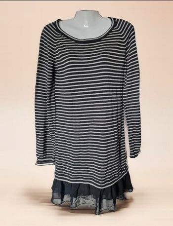 Superbe mini-robe tunique vintage a volant voilé