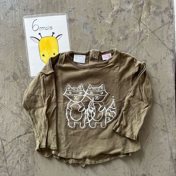 Tee shirt à manche longue Zara Baby Boy 6/9 mois