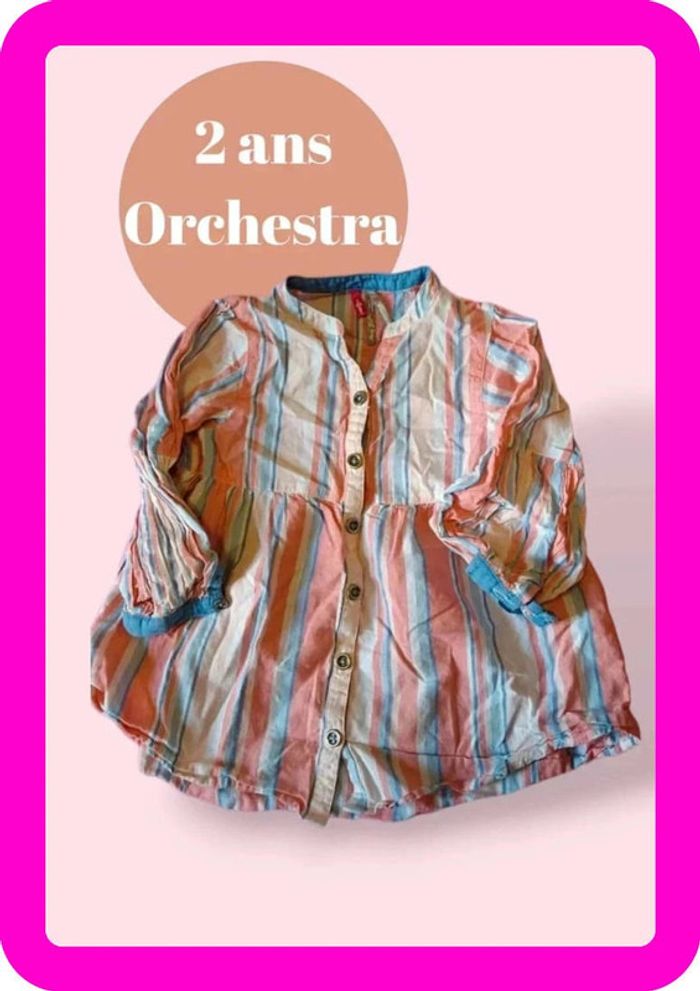 Chemisier longues manches fin marque Orchestra taille 2 ans (92 cm) en très bon état