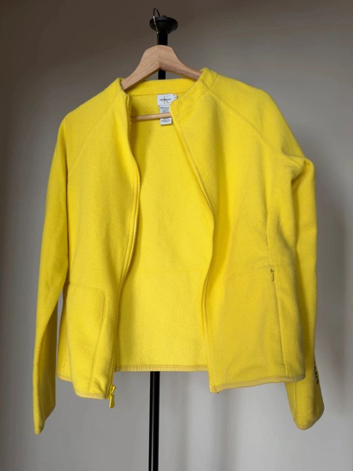 sweat sans capuche polaire zip jaune M Calvin Klein - photo numéro 2