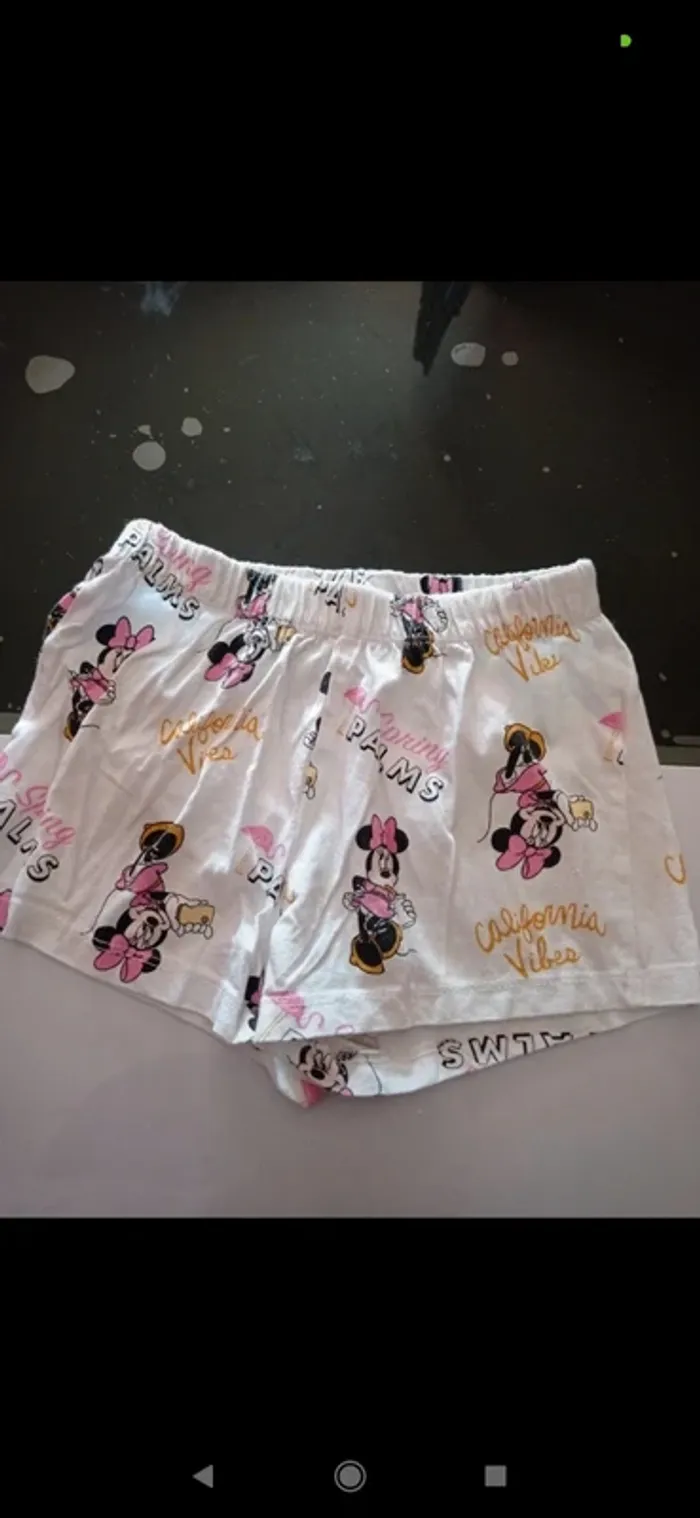 Short blanc motif Minnie