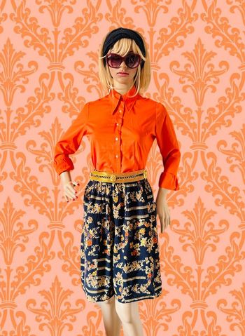 💙Short jupe Vintage 80s Bold Arty Retro Baroque wide-leg shorts🧡
