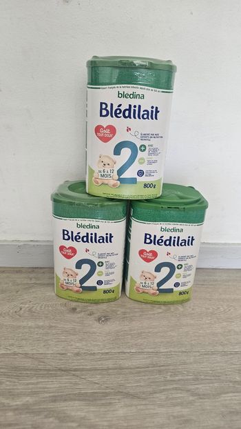 Lot lait bébé Blédina Blédilait 2e âge