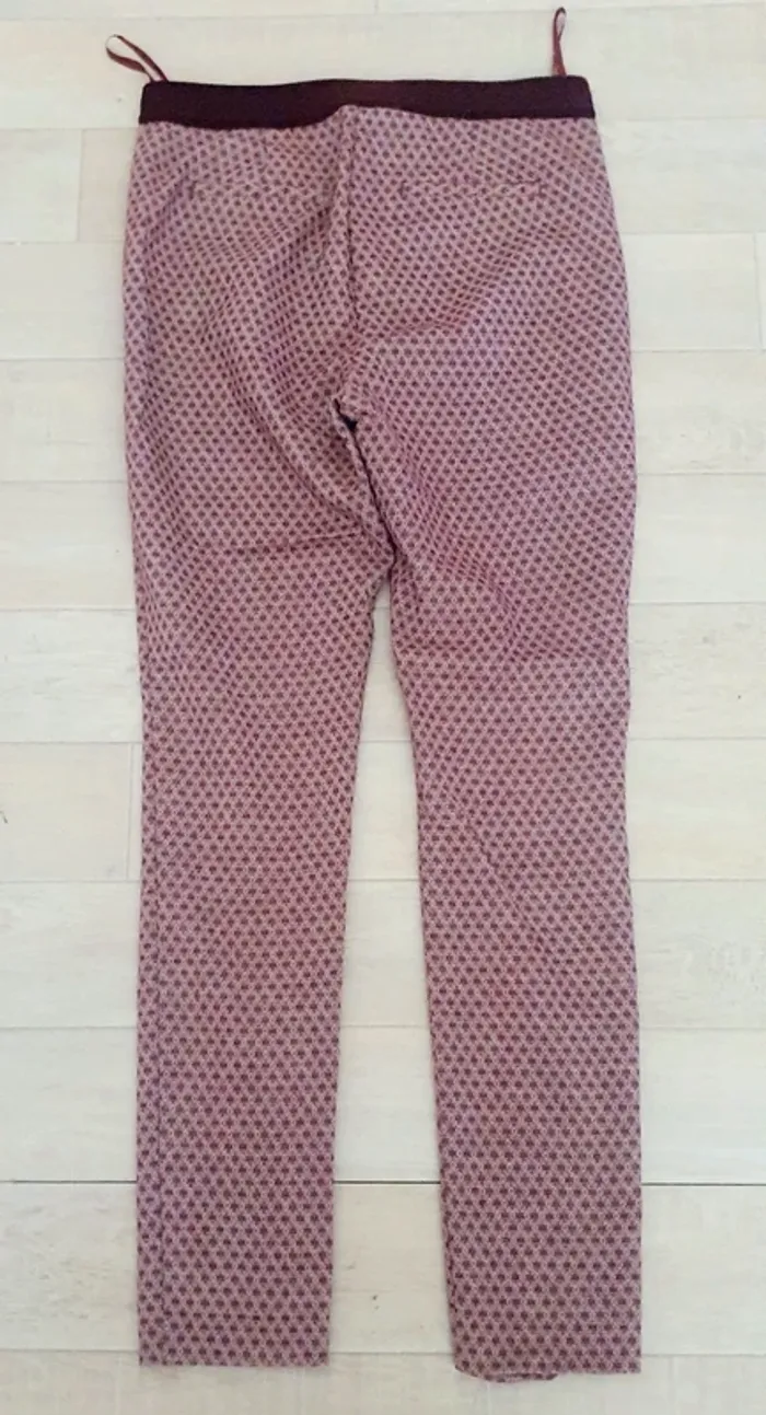 Pantalon Next Skinny bordeaux motif - photo numéro 2