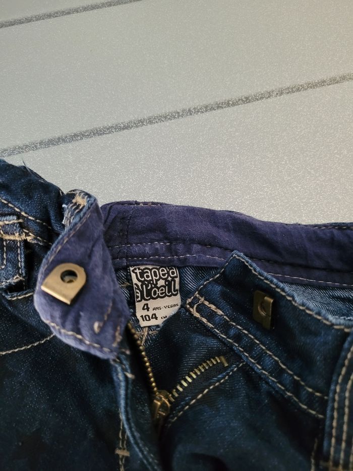 jupe jeans tape à l œil. taille 4 ans parfait etat - photo numéro 3