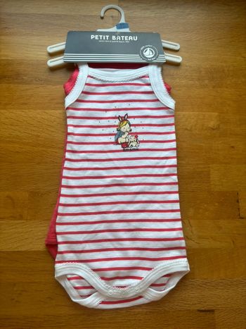 Lot 2 bodies bretelles petit bateau 3 mois fille neufs