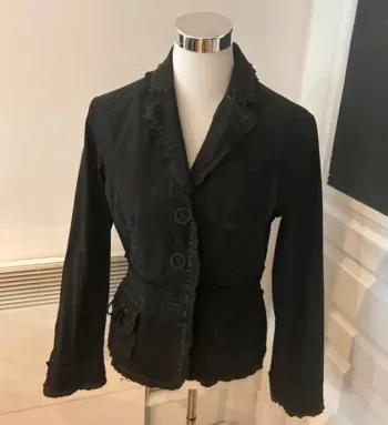 Alain Manoukian, veste légère, veste en jean coton noir, taille 40 femme