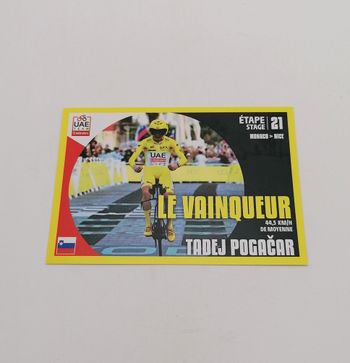 Panini sticker Tour de France 2024 n° T20 Tadej Pogacar.
