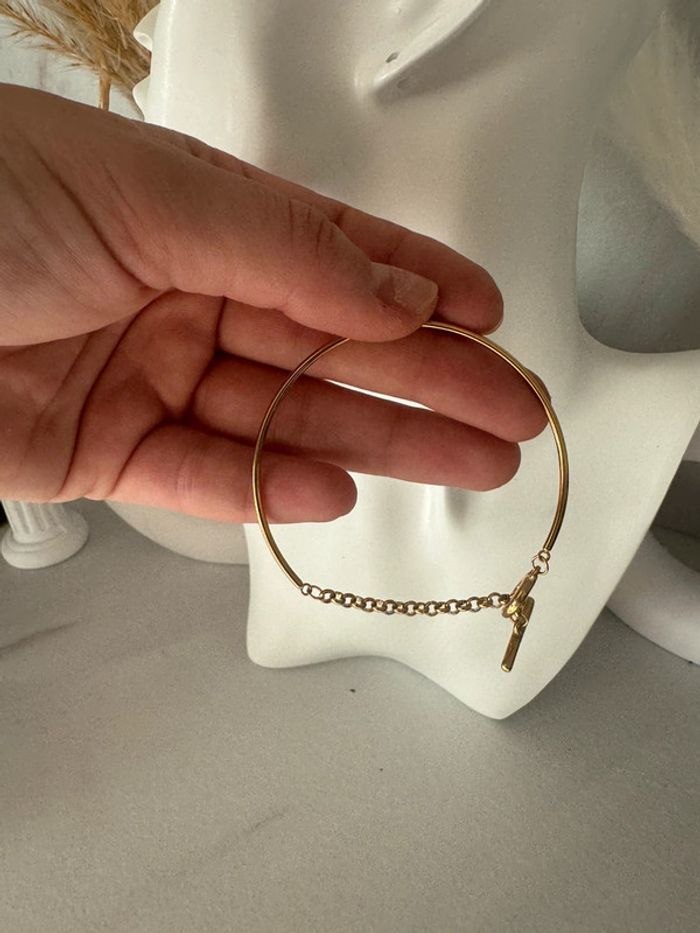 Bracelet jonc en acier inoxydable doré résiste à l’eau - photo numéro 5