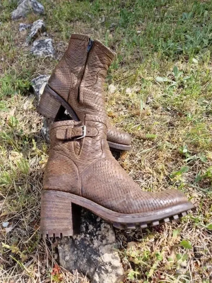 Bottines Free Lance cuir marron T38 - style élégant et confortable - photo numéro 6