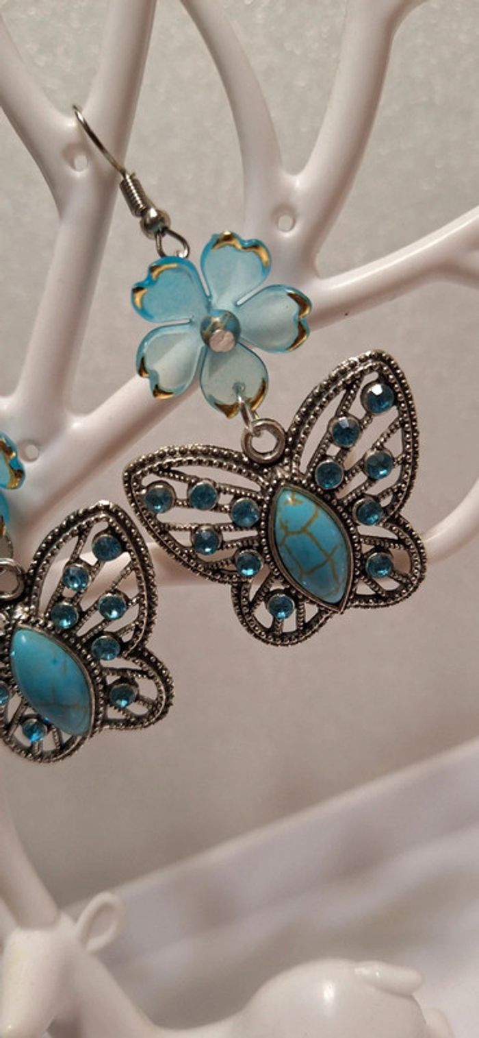 boucles d’oreilles papillon vintage - photo numéro 4