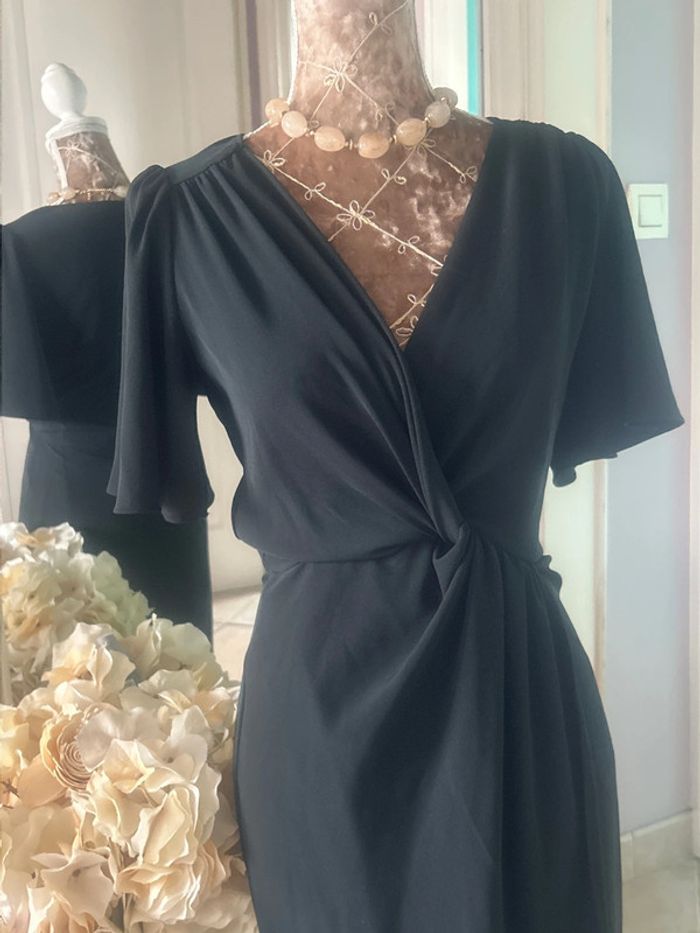 Robe Zara effet drapé noire S - photo numéro 3