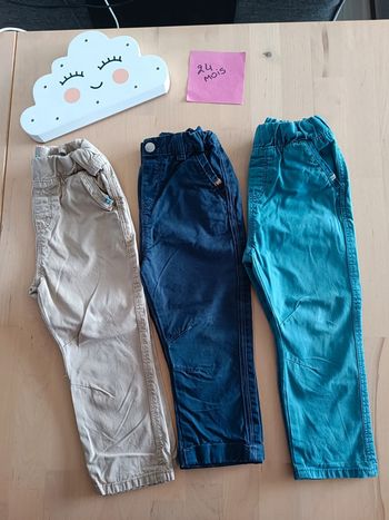 Lot chino 24 mois obaibi taille réglable