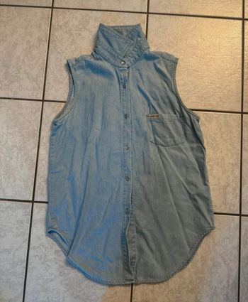 Chemise sans manches bleu taille 38