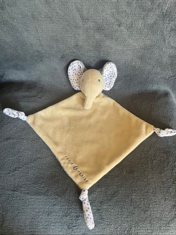 Doudou plat losange Éléphant Beige gris pois Envie de Fraise