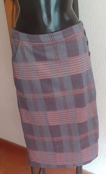 Jupe porte-feuille maille milano imprimée carreaux T48