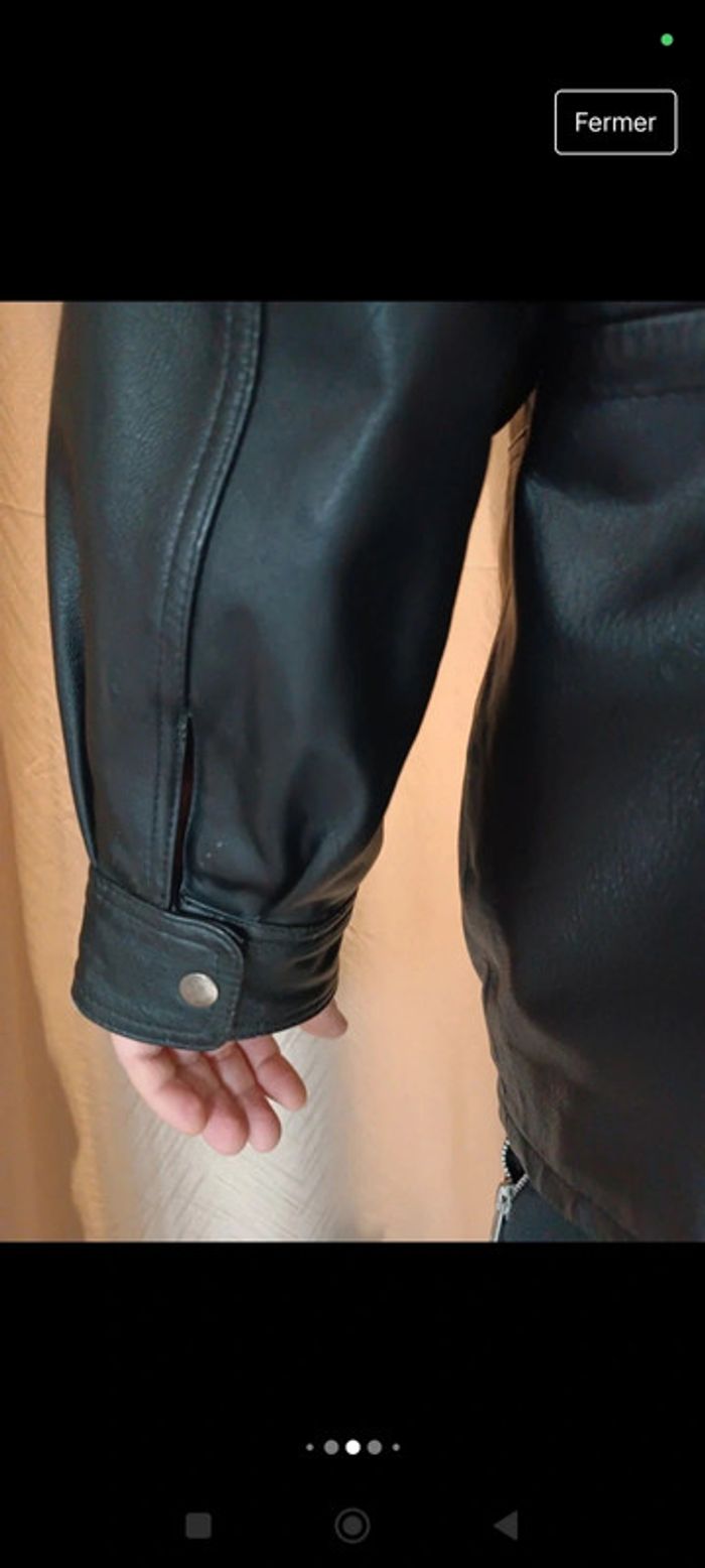 Blouson en cuir chèvre pleine fleurs - photo numéro 4