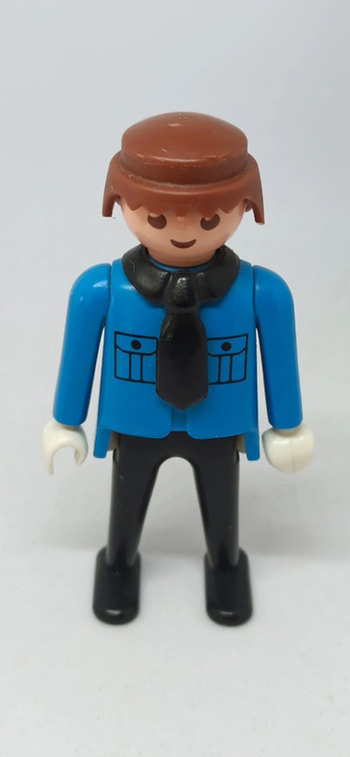 Homme policier vintage avec cravate noir playmobil - photo numéro 5