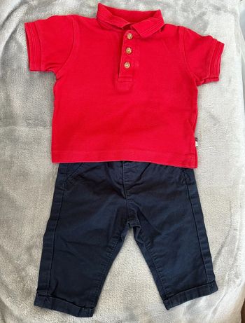 Ensemble pantalon habillé avec polo manches courtes - 3 mois - Kiabi